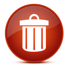 Recycle bin aesthetic glossy brown round button abstract