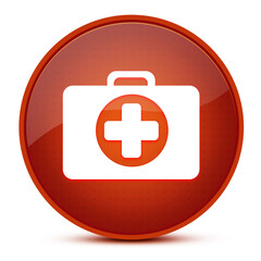 Medicine Bag aesthetic glossy brown round button abstract