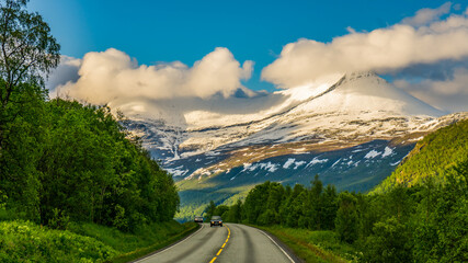 Road view in Bardu, Norway