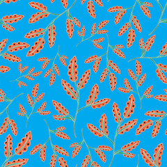 Watercolor seamless pattern with flowers and leaves in ethnic style. Floral decoration. Traditional paisley pattern. Textile design texture.Tribal ethnic vintage seamless pattern.	