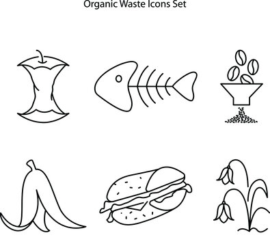 Organic waste line icon. Trash sorting linear style sign for mobile concept and web design. Food waste outline vector icon. Symbol, logo illustration.