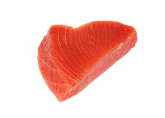 fresh tuna fish fillet isolated on white background