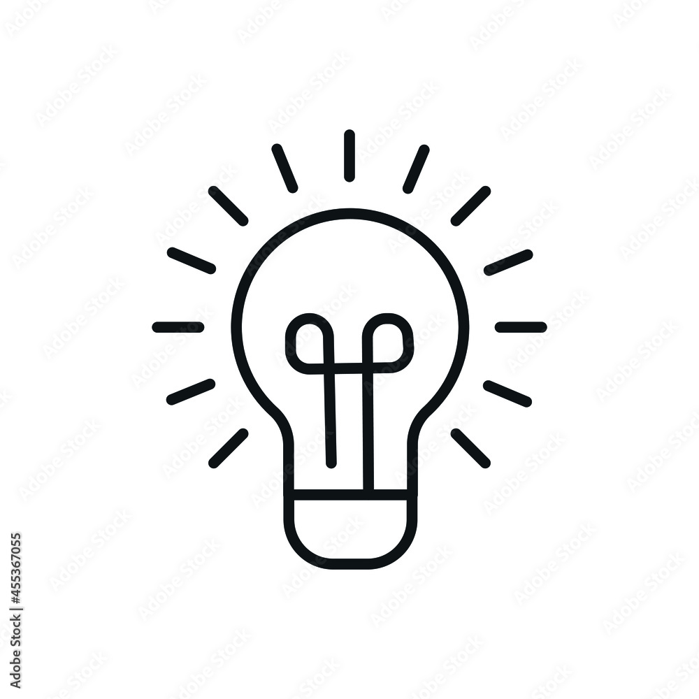 Poster light bulb linear icon. idea thin line customizable illustration. contour symbol. vector isolated ou