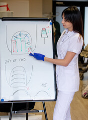 manicure master talks about the technique of working on the courses