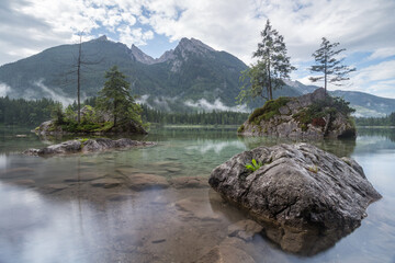 Hintersee lake in the mountains Berchtesgaden