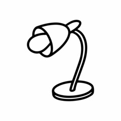 Vector table lamp isolated on white background. Back to school icon for education, seasonal design, textile, decoration kids playroom, school card. Hand drawn prints and doodle. Adult coloring page.