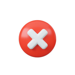 Fototapeta premium Negative or decline sign 3d render. Interface button isolated on white.