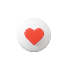 Like sign 3d render. Interface button isolated on white.