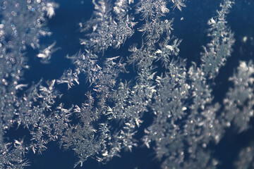An abstract background with selective focus on ice crystals