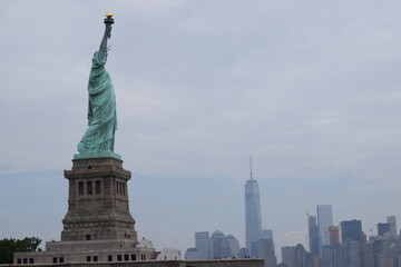 The Statue of Liberty on Liberty Island in New York City, in the United States.