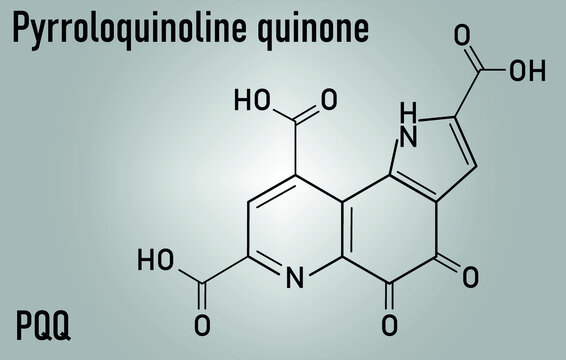 Pyrroloquinoline quinone (PQQ) redox cofactor molecule. Skeletal formula.