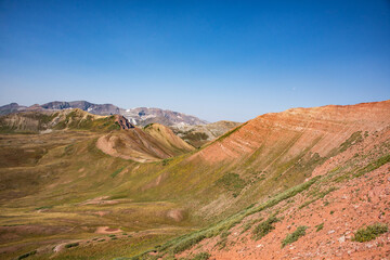Stunning view along the Frigid Air Pass on the Maroon Bells Loop, Aspen, Colorado, USA