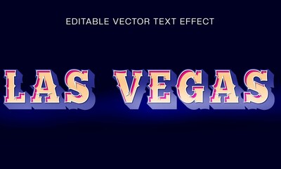 las Vegas 3D Text Effect   las vegas Editable Vector Text Effect  © Abdul