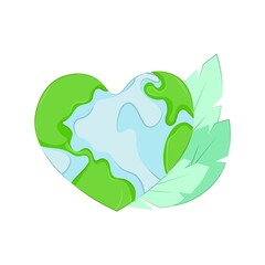 the planet in the shape of a heart. concept for the holiday earth day