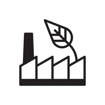 Green Factory Icon - Green Industry Icon