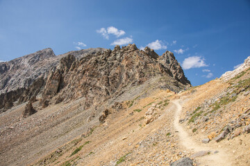 Hiking to the Trailrider Pass on the Maroon Bells Loop, Aspen, Colorado, USA 