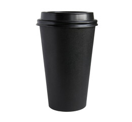 black paper cup on a white background