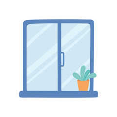 window with houseplant