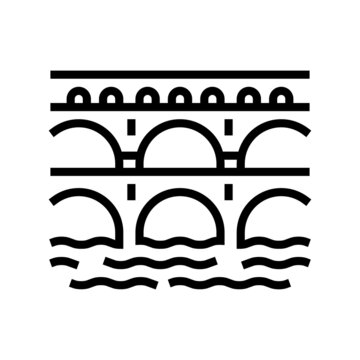black and white bridge over water clip art preview