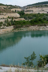 Landscape with St. Klimentovsky Lake in Inkerman, Crimea
