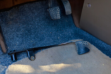 Broken pedal in the passenger compartment from the drivers side. The concept of an accident for...