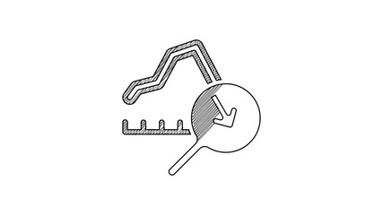 Black line Global economic crisis icon isolated on white background. World finance crisis. 4K Video motion graphic animation - Powered by Adobe