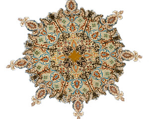 neyshapur, iran 27 july 2021 The ceiling of Mausoleum or tomb of Attar of Nishapuri is located in Nishapur in northeastern Iran. Attar Neyshaburi Tomb