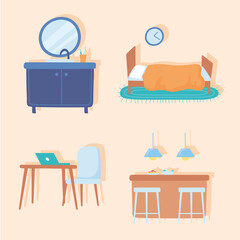 home furniture icon set