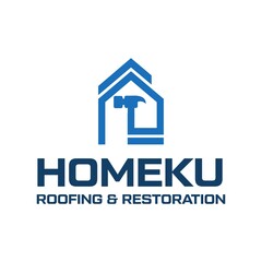 Home and hammer logo design. Construction logo design. Simple and minimalist hammer logo.