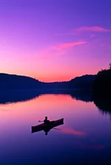 Peel and stick wall murals purple Canon Brownell kayaking on Bradley Lake, Andover, NH USA
