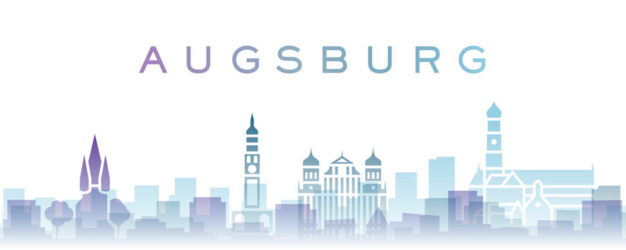 Augsburg Transparent Layers Gradient Landmarks Skyline