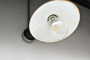 Old lampshade street light bulb.