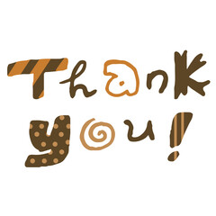 ちぐはぐ手描き風でかわいいTHANK YOUの文字
