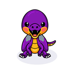 Cute purple little dinosaur cartoon