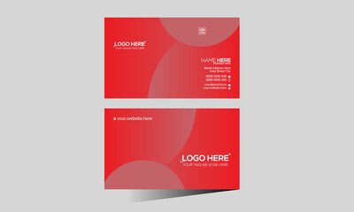 red colored vector business card design