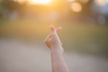 symbol of mini heart bokeh background