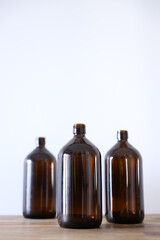 Obraz na płótnie Canvas Brown Vintage Bottles