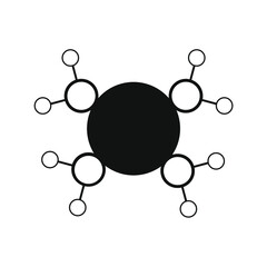 big black circle with molecules attached