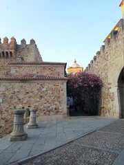 view of a church in caceres spain 