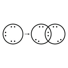 three circles with small dots in them