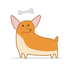 Corgi dog. Funny Puppy. Sketch for your design