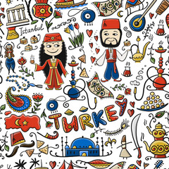 Travel to Turkey. Seamless pattern for your design