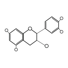 three hexagons attached by a circle and connected by a line