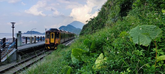 Fototapeta premium Scenery of Badouzi railway station in keelung city, taiwan