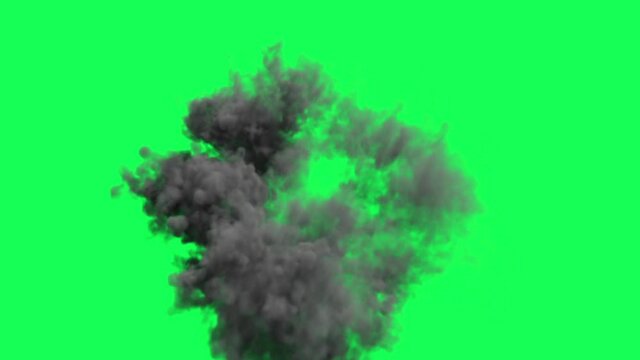 animation of Fire Ball Explosion on green screen.