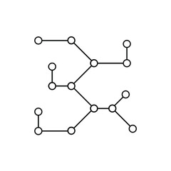 a collection of black outline related small circles