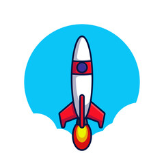 Rocket launch,ship.vector, illustration concept of business product on a market.
