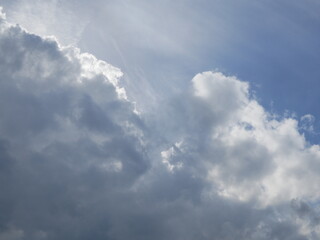 gray clouds or rain clouds in the sky.
