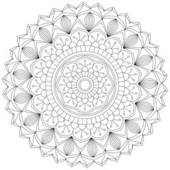Leaf Flower Petal Coloring Mandala Art Simple Graphic Shape Vector Floral Oriental Outline Vintage Decorative Elements Pattern Illustration Islam Arabic Indian Turkish Mystic Religion Morals Lotus