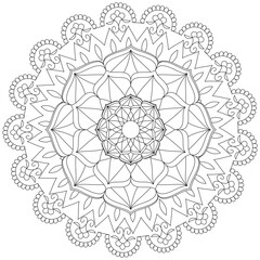 Leaf Flower Petal Coloring Mandala Art Simple Graphic Shape Vector Floral Oriental Outline Vintage Decorative Elements Pattern Illustration Islam Arabic Indian Turkish Mystic Religion Morals Lotus